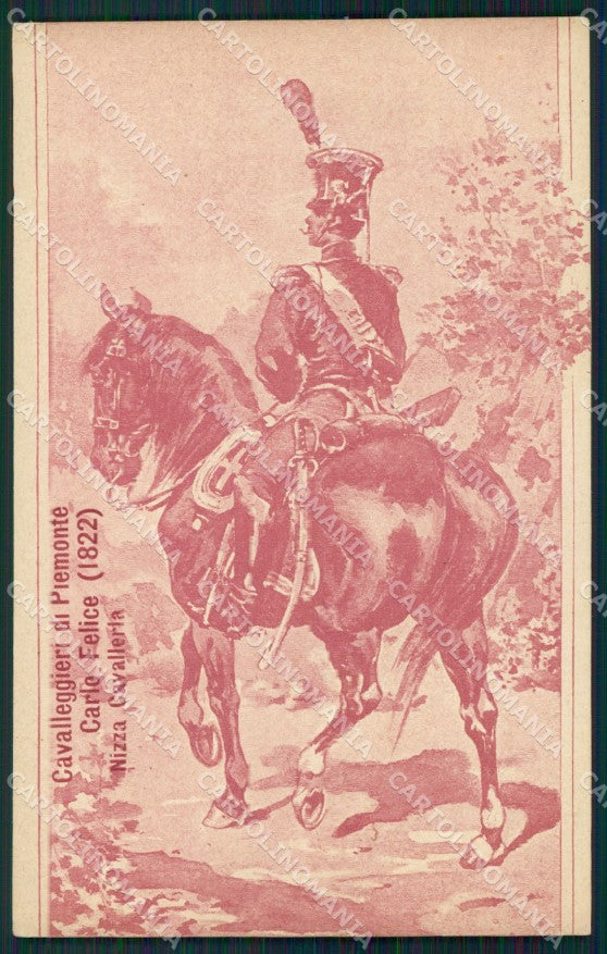 Militari Reggimentali I Reggimento Nizza Cavalleria Uniforme cartolina XF1844 – fronte