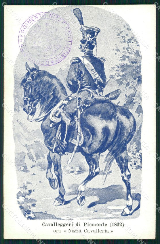Militari Reggimentali I Reggimento Nizza Cavalleria Uniforme cartolina XF1845 – fronte