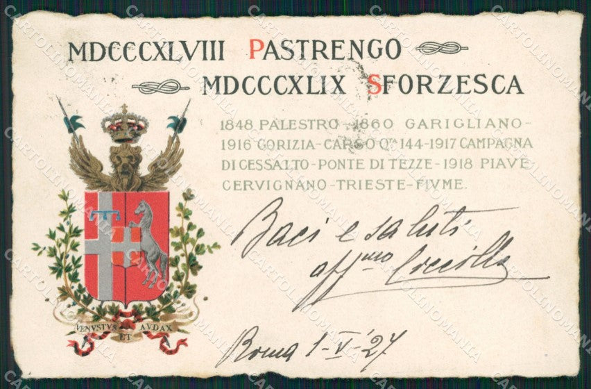 Militari II Reggimento Piemonte Cavalleria Pastrengo Sforzesca cartolina XF1853 – fronte