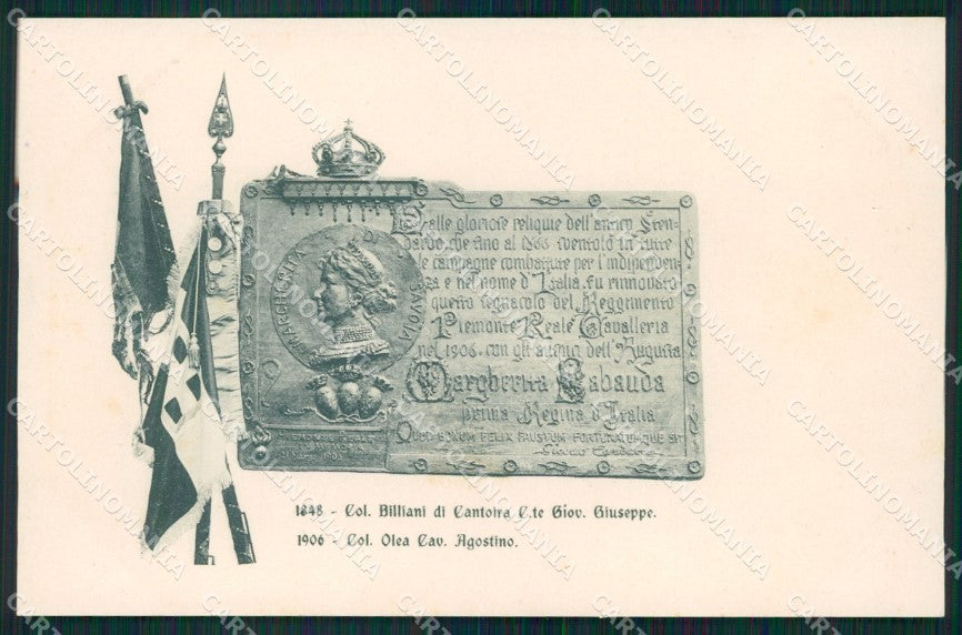 Militari Reggimentali II Reggimento Piemonte Cavalleria Savoia cartolina XF1857 – fronte