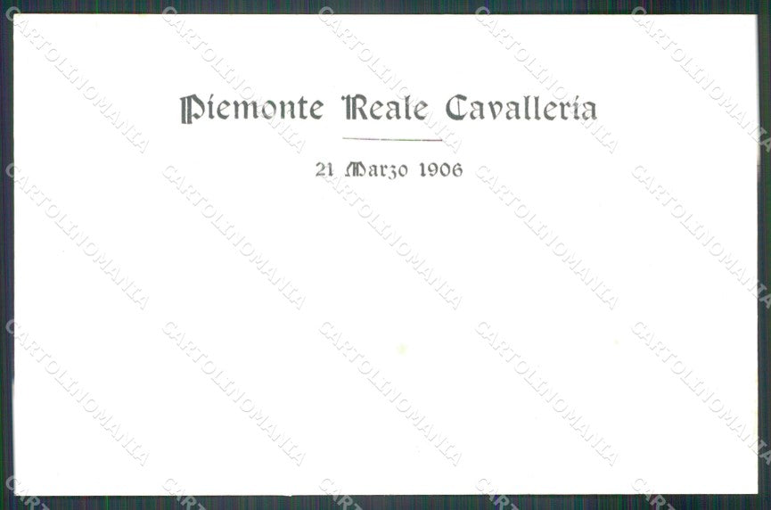 Militari Reggimentali II Reggimento Piemonte Cavalleria Savoia cartolina XF1857 – retro