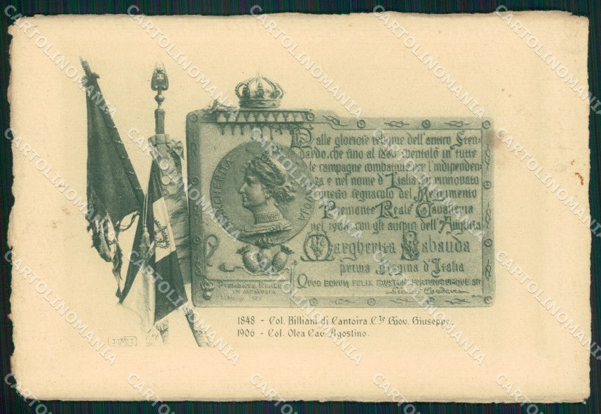 Militari II Reggimento Piemonte Cavalleria Regina Margherita cartolina XF1861 – fronte