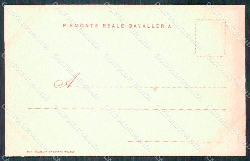 Militari II Reggimento Piemonte Cavalleria Savoia 1906 cartolina XF1868 – retro