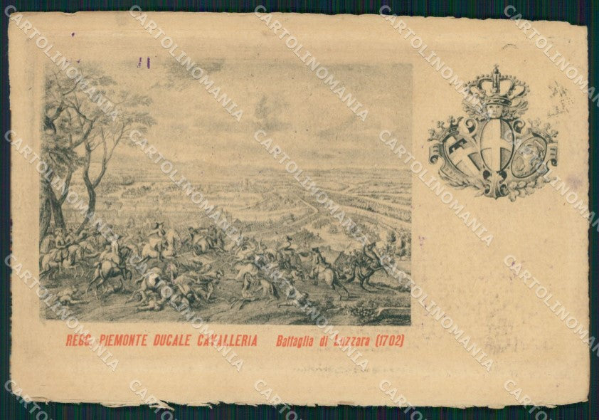Militari II Reggimento Piemonte Cavalleria Battaglia Luzzara cartolina XF1877 – fronte