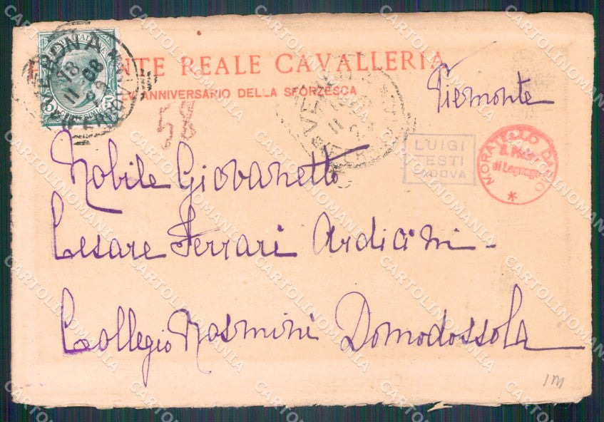 Militari II Reggimento Piemonte Cavalleria Battaglia Luzzara cartolina XF1877 – retro