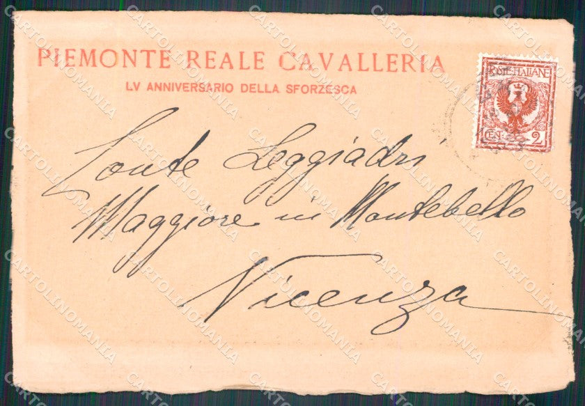 Militari II Reggimento Piemonte Cavalleria Battaglia Luzzara cartolina XF1878 – retro