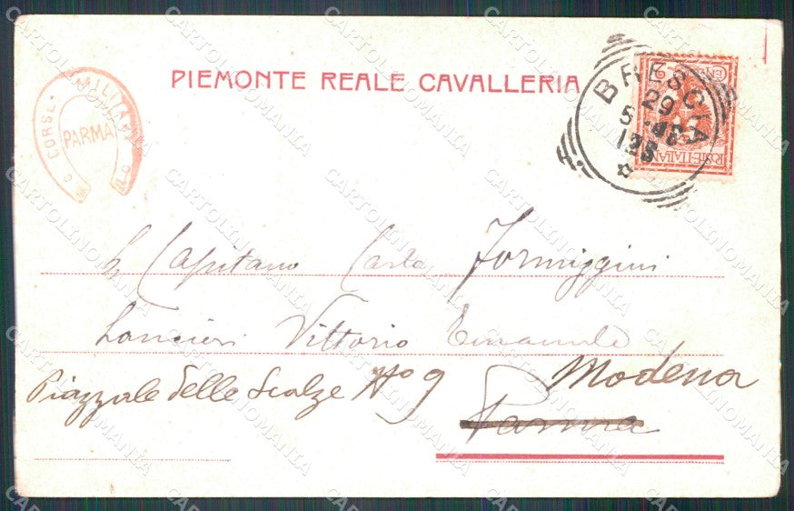 Militari Reggimentali II Reggimento Piemonte Cavalleria cartolina XF1894 – retro