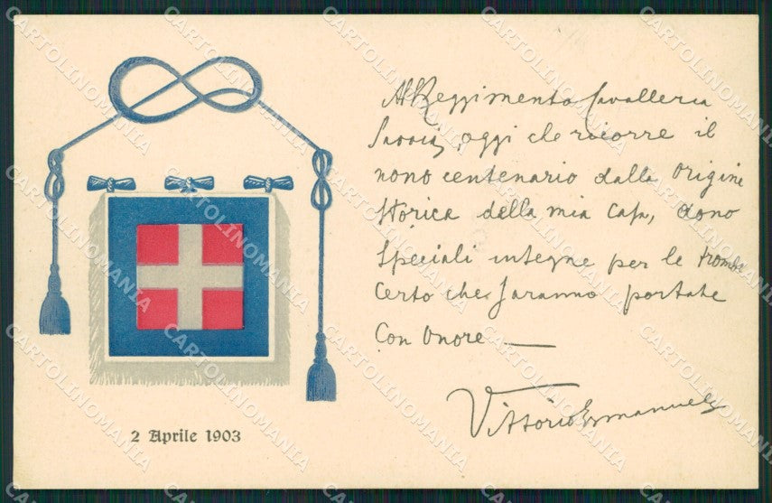 Militari III Reggimento Savoia Cavalleria Edizione 1930 cartolina XF1904 – fronte