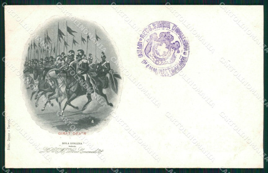 Militari III Reggimento Savoia Cavalleria Girat Destr cartolina XF1913 – fronte