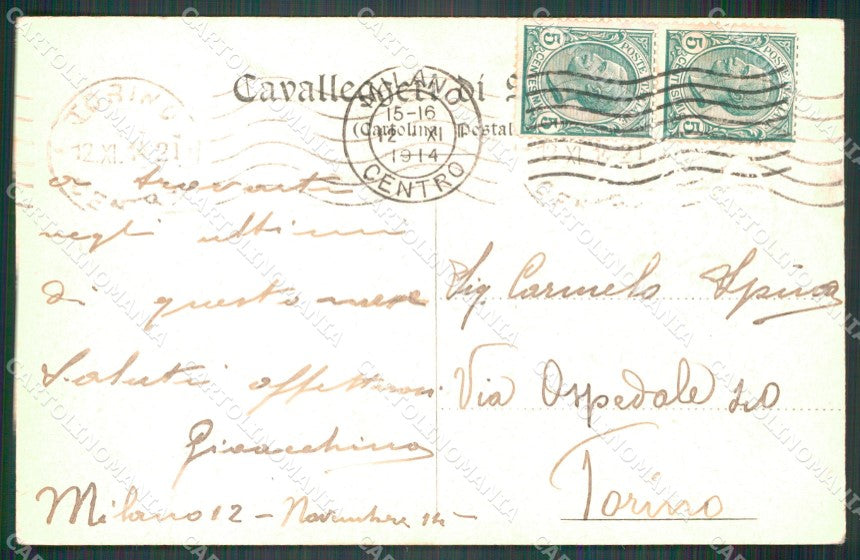 Militari Reggimentali III Reggimento Savoia Cavalleria PIEGATA cartolina XF1928 – retro
