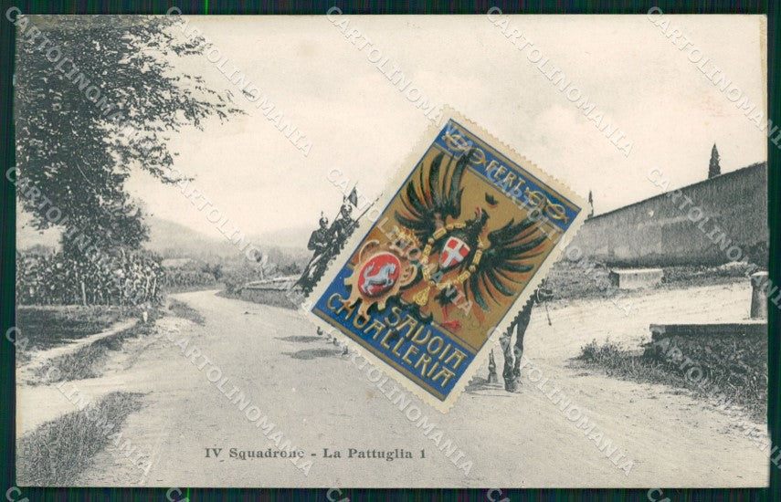 Militari III Cavalleria IV Squadrone Pattuglia 1 Savigliano cartolina XF1953 – fronte