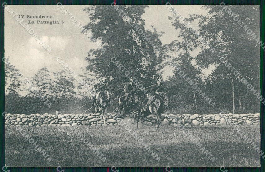 Militari III Cavalleria IV Squadrone Pattuglia 3 Savigliano cartolina XF1956 – fronte