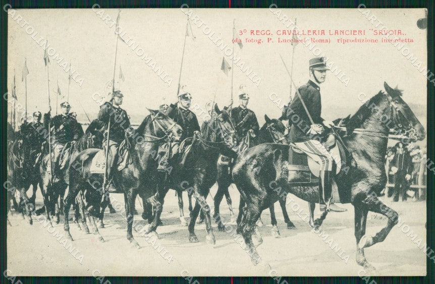 Militari Reggimentali III Reggimento Savoia Cavalleria Lancieri cartolina XF1960 – fronte