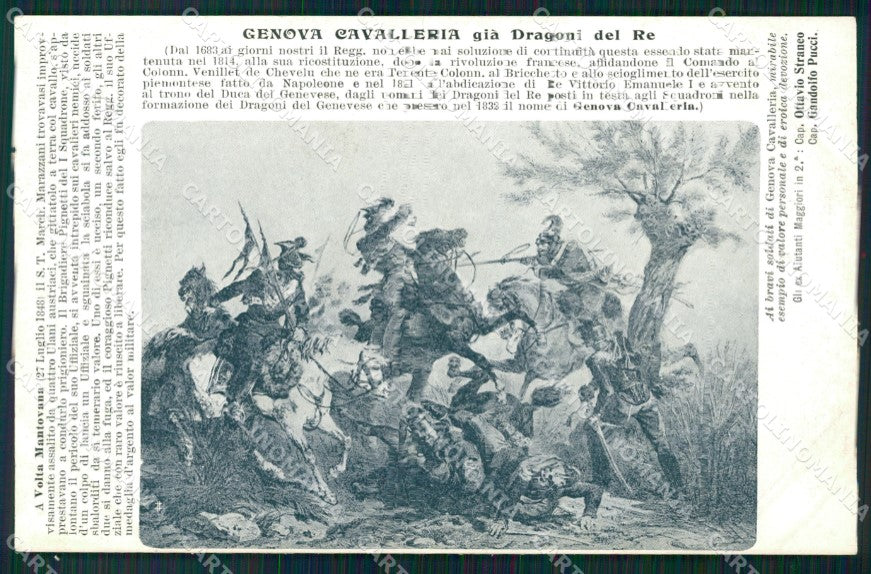 Militari IV Reggimento Genova Cavalleria Volta Mantovana cartolina XF1972 – fronte