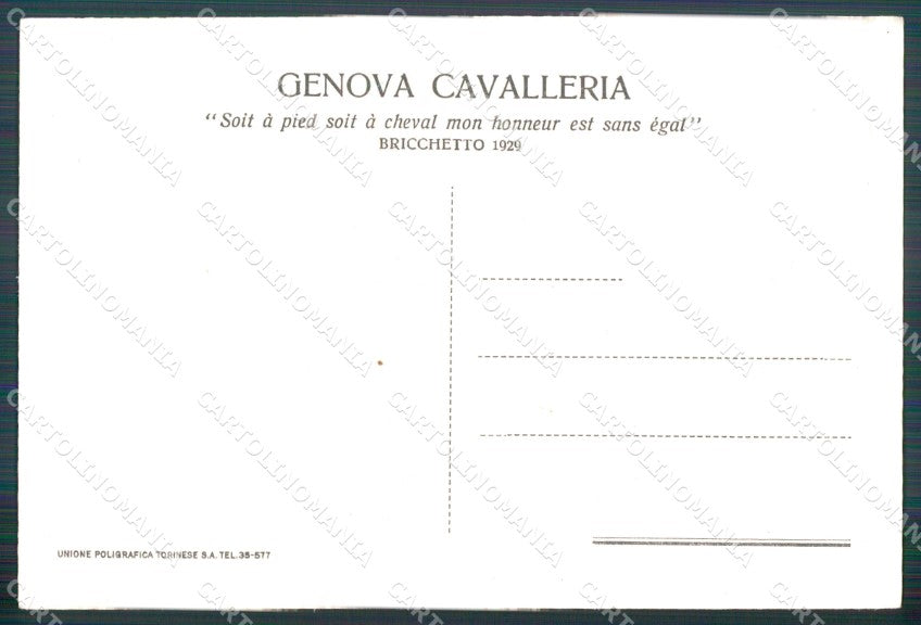 Militari IV Reggimento Genova Cavalleria 1929 Bricchetto cartolina XF1981 – retro