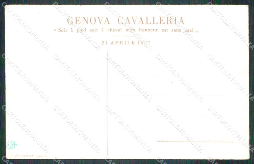 Militari IV Reggimento Genova Cavalleria Volta Mantovana cartolina XF1984 – retro