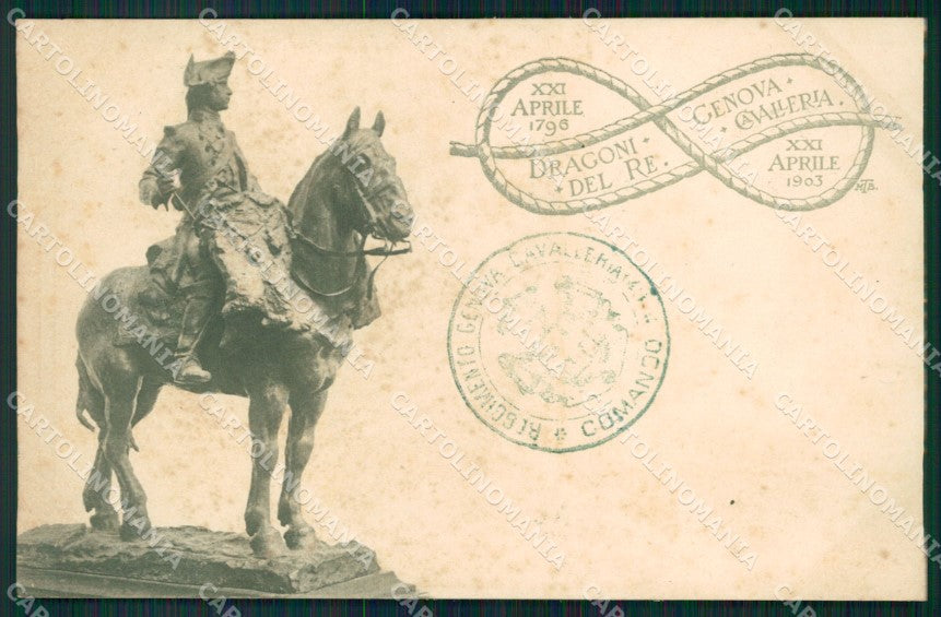 Militari Reggimentali IV Reggimento Genova Cavalleria cartolina XF1989 – fronte