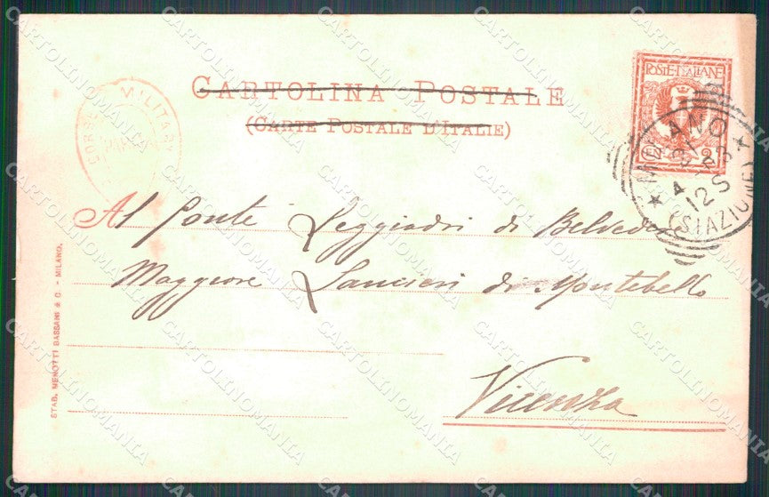 Militari Reggimentali IV Reggimento Genova Cavalleria cartolina XF1990 – retro