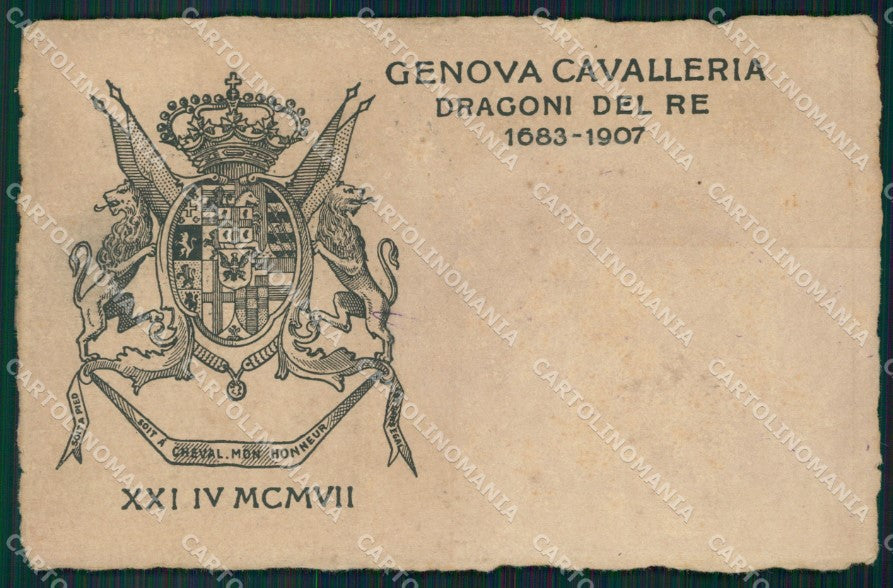 Militari Reggimentali IV Reggimento Genova Cavalleria cartolina XF1992 – fronte