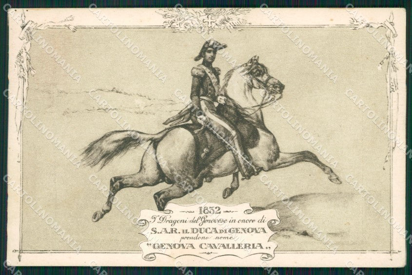 Militari IV Reggimento Genova Cavalleria 1932 Bricchetto cartolina XF1993 – fronte