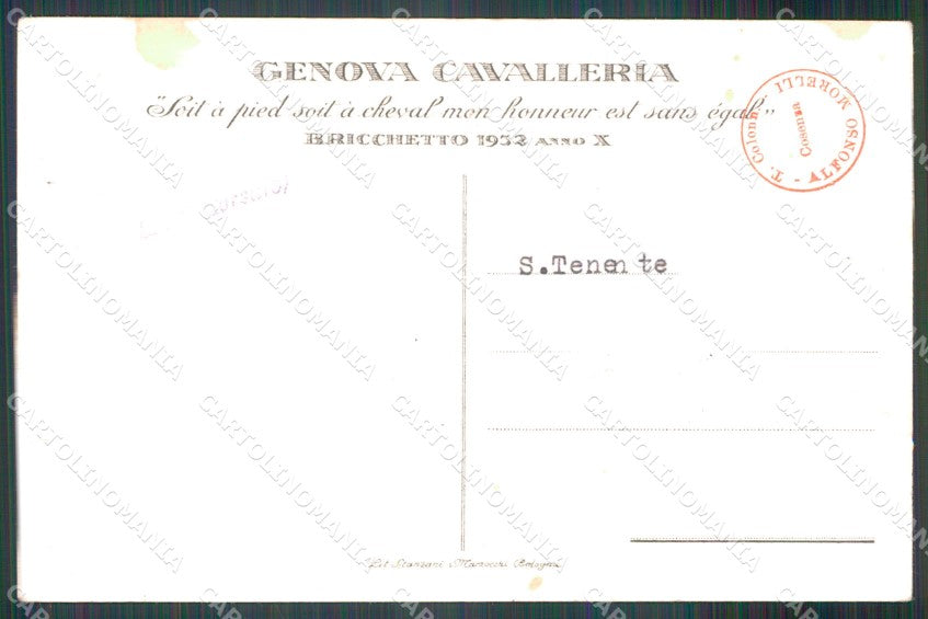 Militari IV Reggimento Genova Cavalleria 1932 Bricchetto cartolina XF1993 – retro