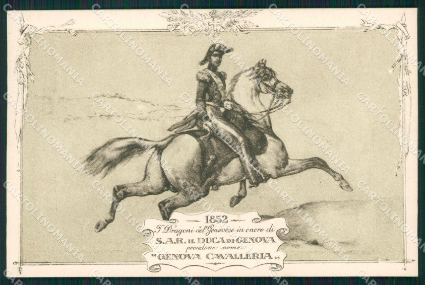 Militari IV Reggimento Genova Cavalleria 1932 Bricchetto cartolina XF1994 – fronte