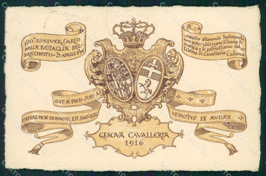 Militari Reggimentali IV Reggimento Genova Cavalleria 1916 cartolina XF1998 – fronte