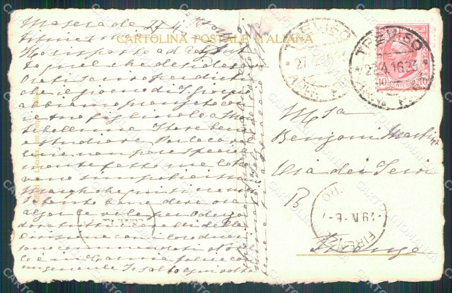 Militari Reggimentali IV Reggimento Genova Cavalleria 1916 cartolina XF1999 – retro