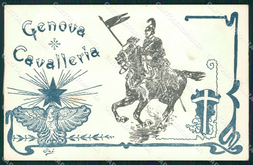 Militari Reggimentali IV Reggimento Genova Cavalleria Lancieri cartolina XF2001 – fronte