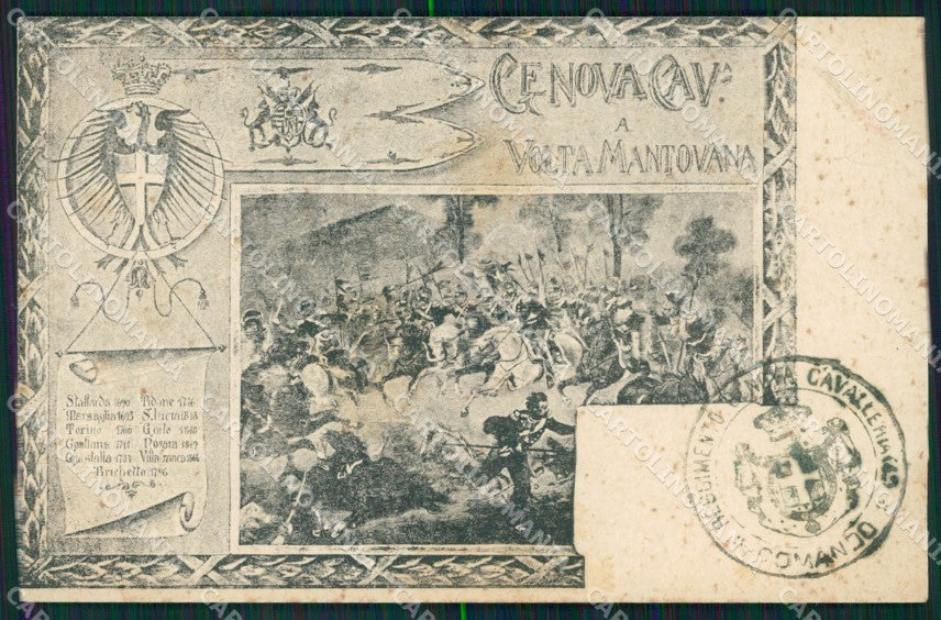 Militari IV Reggimento Genova Cavalleria Volta Mantovana cartolina XF2011 – fronte