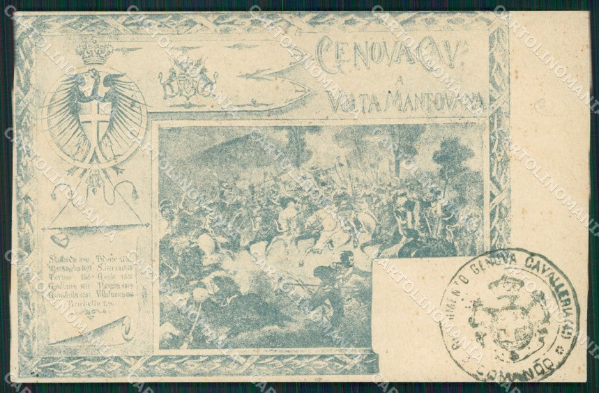 Militari IV Reggimento Genova Cavalleria Volta Mantovana cartolina XF2014 – fronte