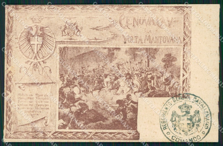 Militari IV Reggimento Genova Cavalleria Volta Mantovana cartolina XF2015 – fronte