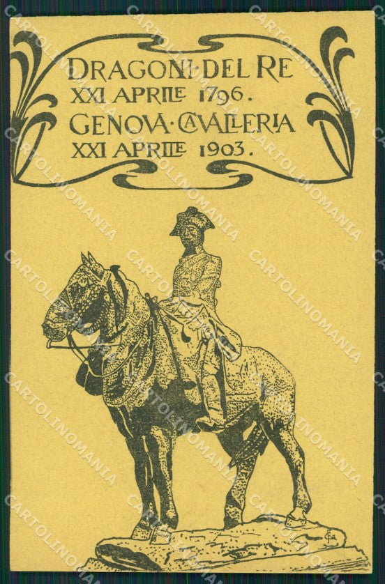 Militari Reggimentali IV Reggimento Genova Cavalleria cartolina XF2018 – fronte