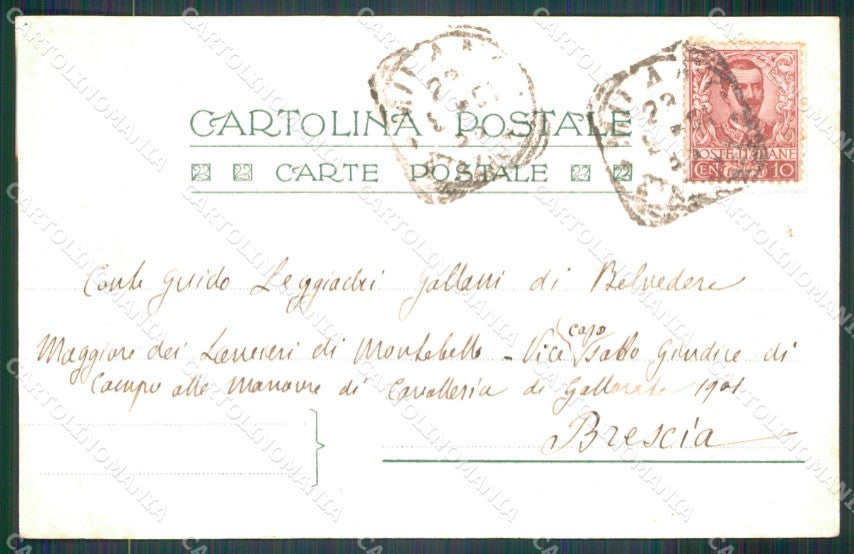 Militari IV Reggimento Genova Cavalleria Chiattone ABRASA cartolina XF2032 – retro
