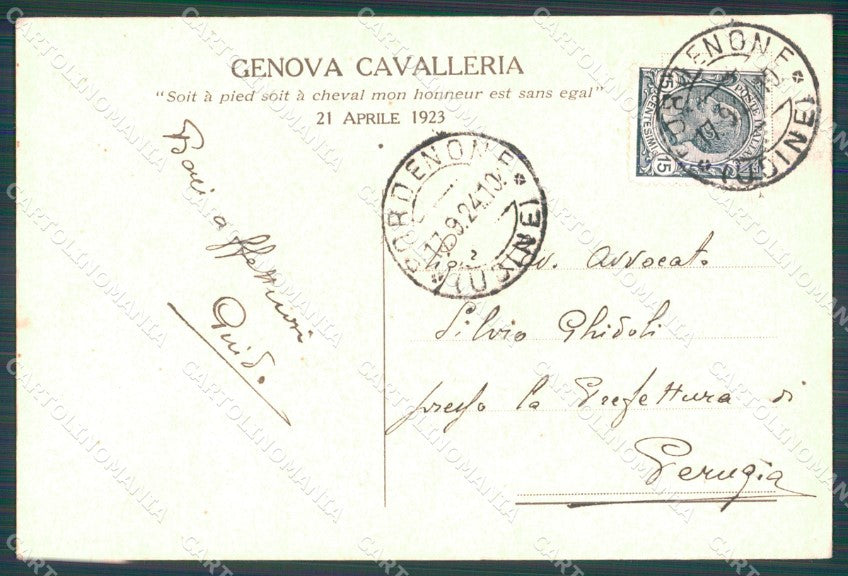 Militari IV Reggimento Cavalleria Carso Pozzuolo Friuli 1923 cartolina XF2049 – retro