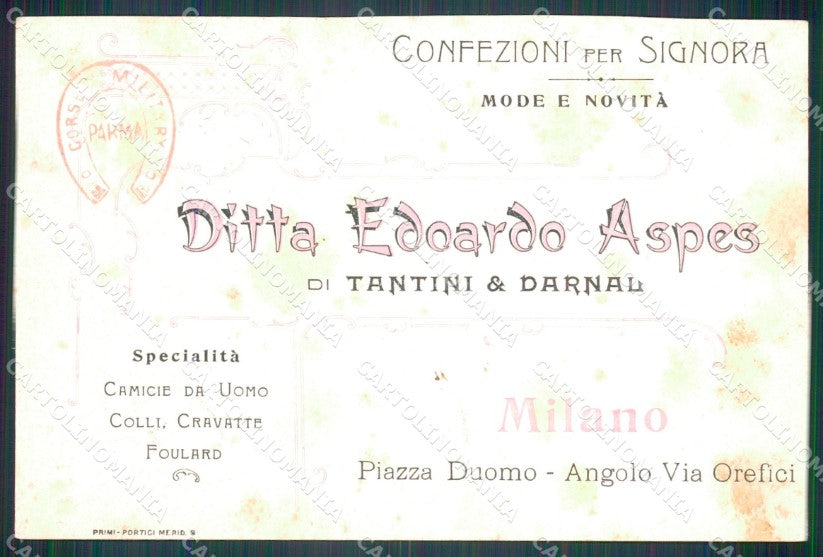 Militari Pubblicitaria Milano IV Reggimento Genova Cavalleria cartolina XF2054 – retro