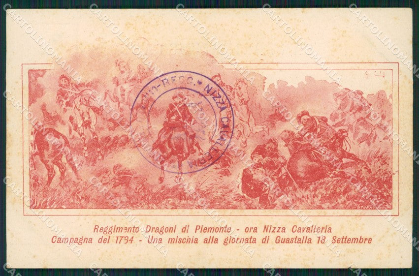 Militari I Reggimento Nizza Cavalleria Dragoni Guastalla cartolina XF2063 – fronte