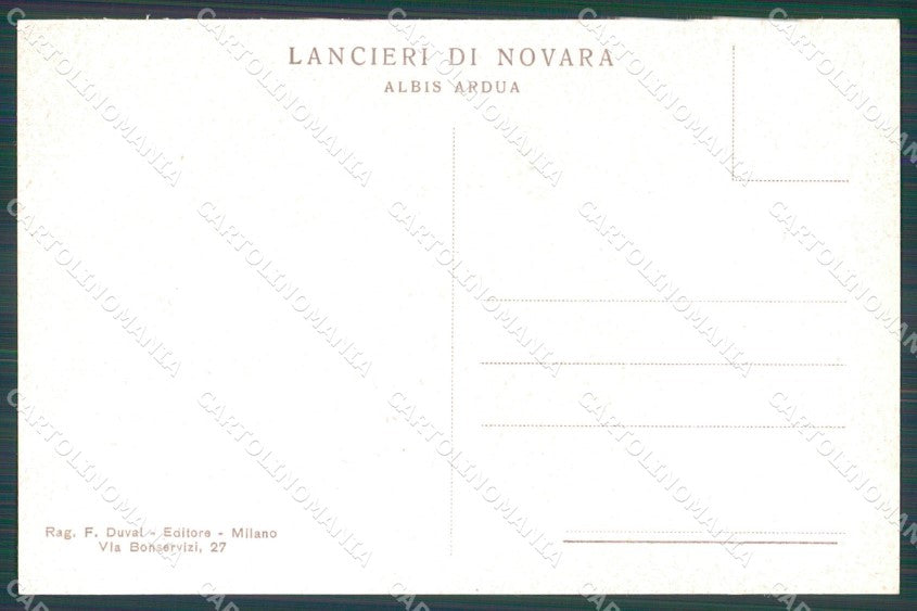 Militari V Reggimento Lancieri di Novara Savoia Carlo Felice cartolina XF2065 – retro