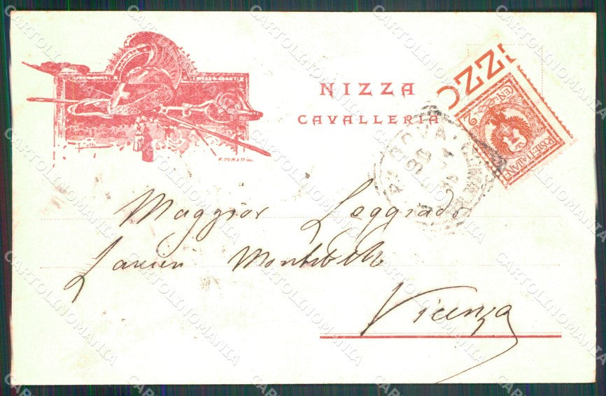 Militari Reggimentali I Reggimento Nizza Cavalleria ABRASA cartolina XF2094 – retro