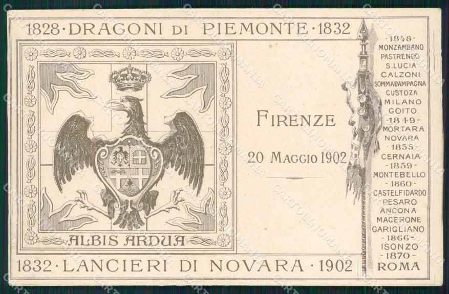 Militari Reggimentali V Reggimento Lancieri Novara Firenze 1902 cartolina XF2095 – fronte