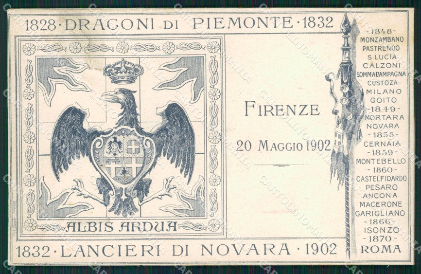 Militari Reggimentali V Reggimento Lancieri Novara Firenze 1902 cartolina XF2096 – fronte