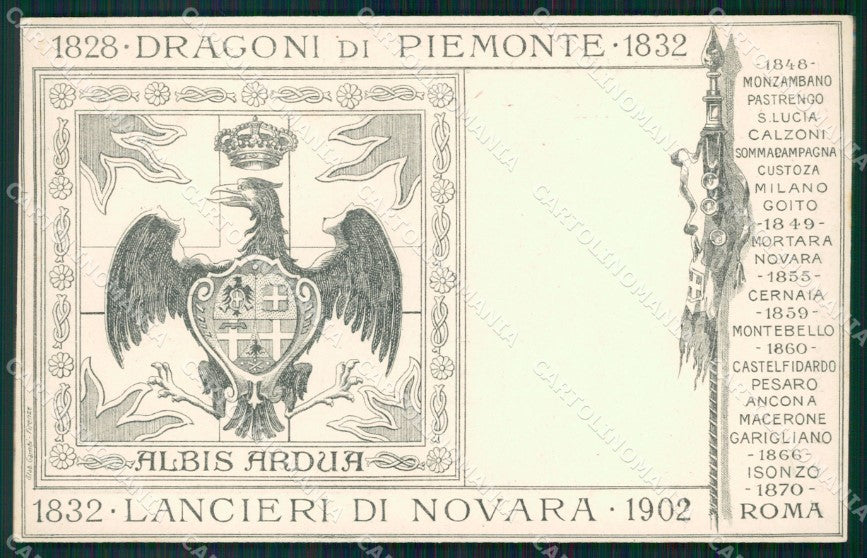 Militari Reggimentali V Reggimento Lancieri di Novara cartolina XF2099 – fronte