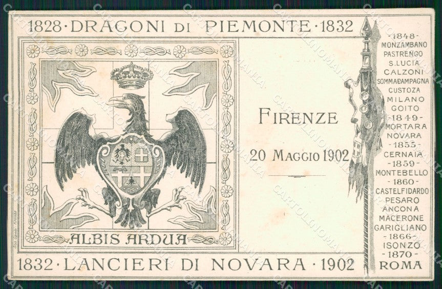 Militari Reggimentali V Reggimento Lancieri Novara Firenze 1902 cartolina XF2100 – fronte