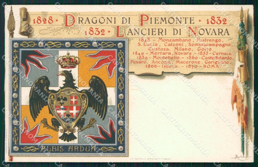 Militari V Reggimento Lancieri di Novara Dragoni Piemonte cartolina XF2111 – fronte