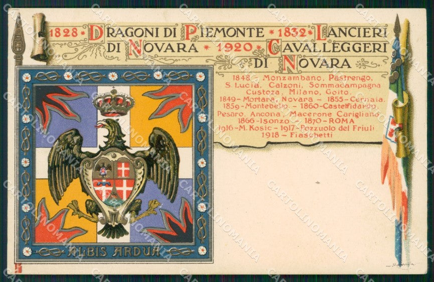 Militari V Reggimento Lancieri di Novara Dragoni Piemonte 1931 cartolina XF2116 – fronte