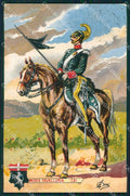 Militari Reggimentali VI Lancieri di Aosta Cervi cartolina XF2124 – fronte