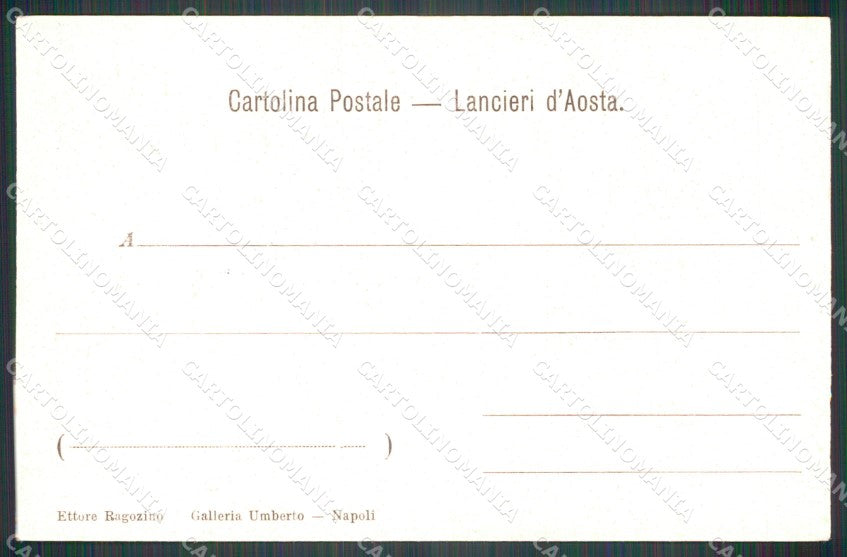 Militari Reggimentali VI Lancieri Aosta Savoia Umberto I ABRASA cartolina XF2127 – retro