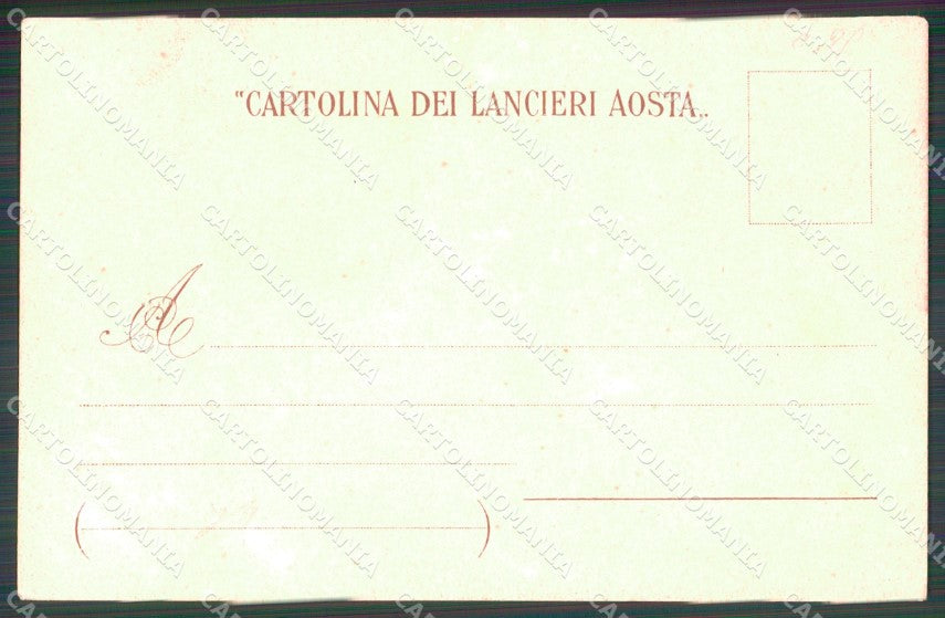 Militari Reggimentali VI Lancieri di Aosta Cervi cartolina XF2129 – retro