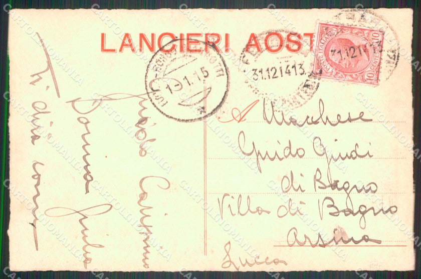 Militari Reggimentali VI Lancieri di Aosta cartolina XF2136 – retro
