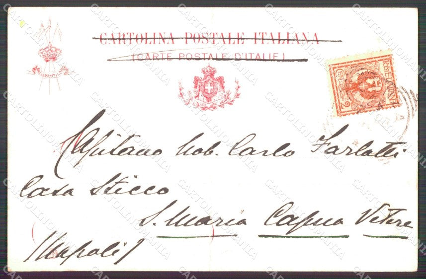 Militari Reggimentali VII Lancieri di Milano PIEGATA cartolina XF2148 – retro